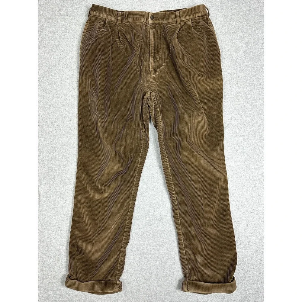 Jos A Bank Pant Wide Wale Corduroy Mens 40x32 Pleated‎ Baggy Classic Comfort Y2K
